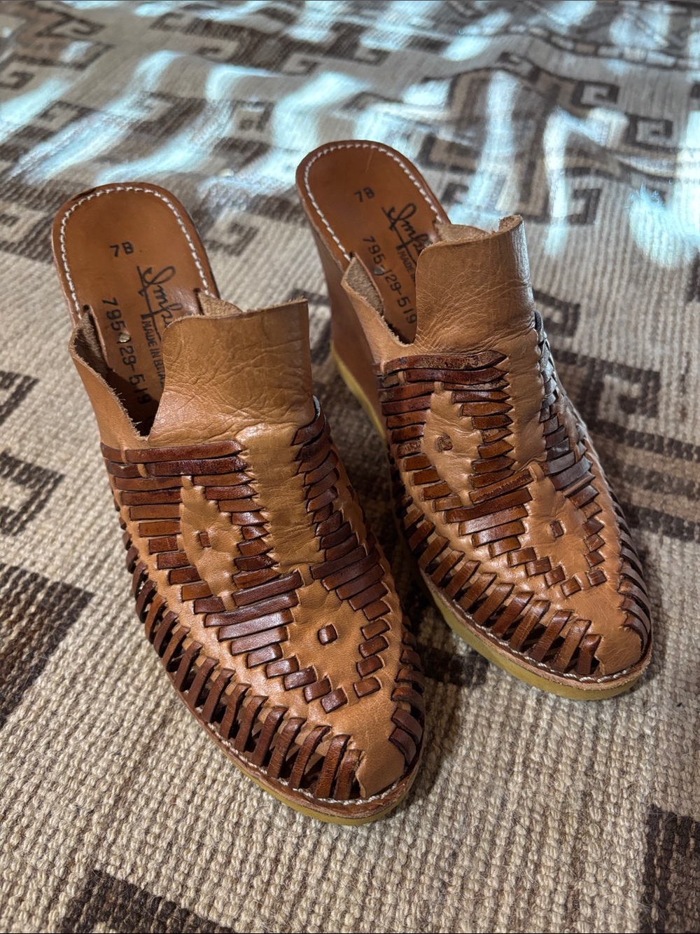 IMPERIAL Leather Woven Wedges - SZ 7